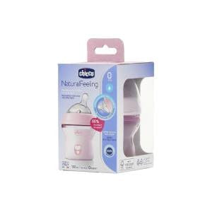 Chicco Natural Feeling Baby Bottle Pink Color 150ml 0m+