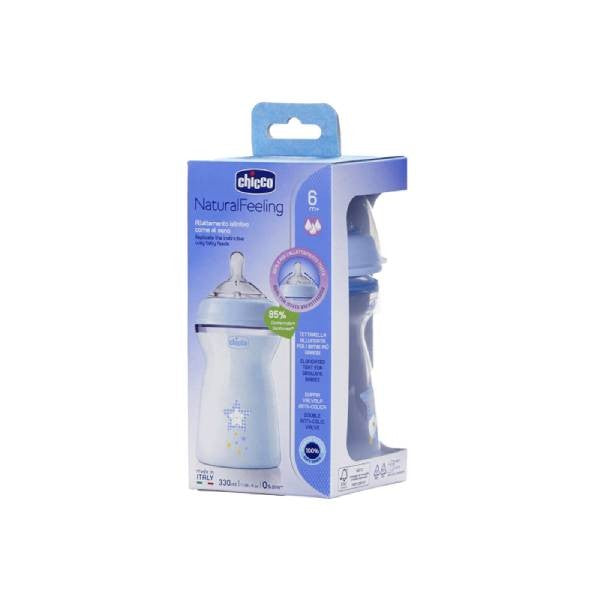 Chicco Natural Feeling Bottle Fast Flow Blue 330ml 6m+
