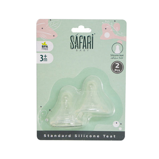 Safari baby silicone teat 3mo - transparent (2pieces)