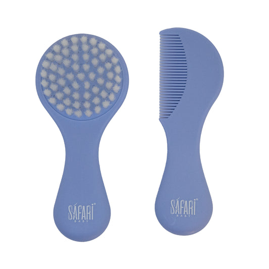 Safari Baby Soft hair brush and comb set (blue)