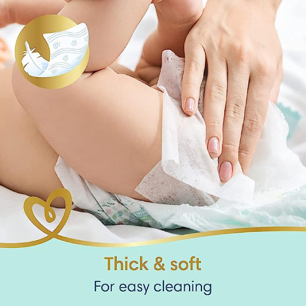 Pampers Sensitive Protect Baby Wipes, Made with 100% Purified Water, 56 Wipe Cou