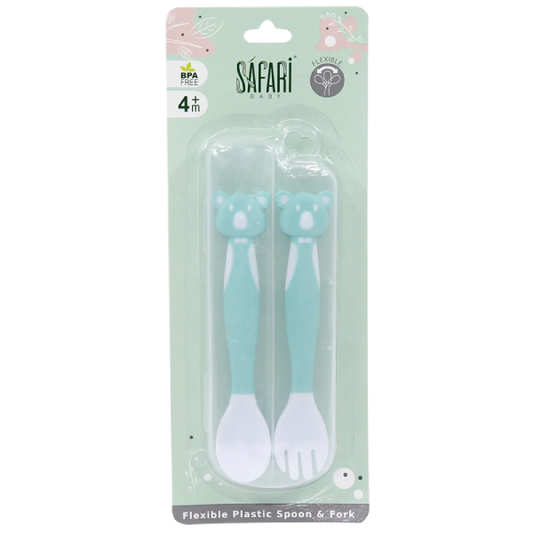 SAFARI BABY FLEXIBLE SPOON & FORK SET قابلة للثني