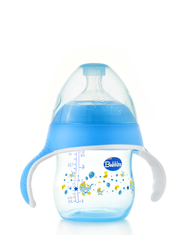 Bubbles Natural Feeding Bottle 150ml With Hand