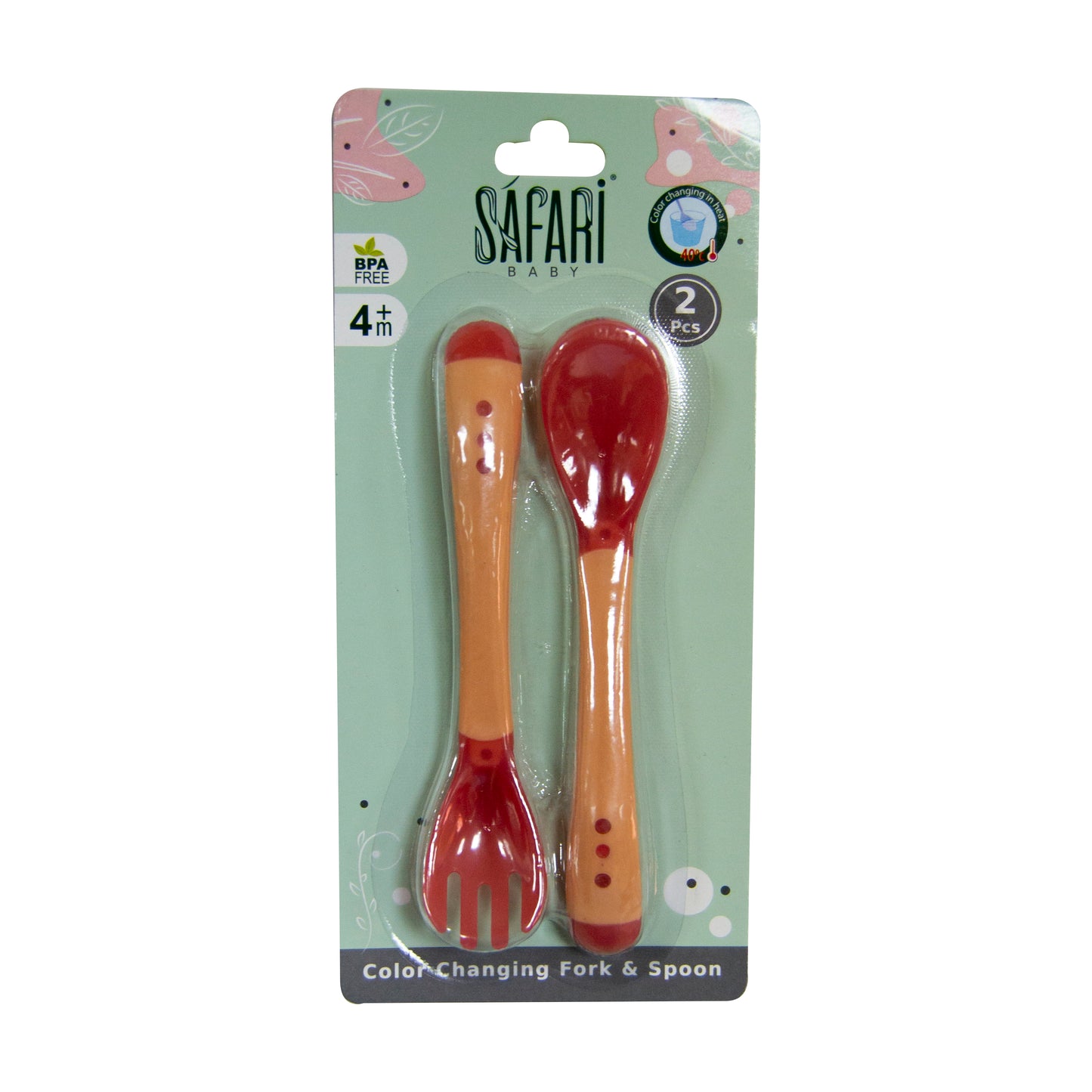SAFARI BABY COLOR CHANGING FEEDING SPOON & FORK | 2 PCS |