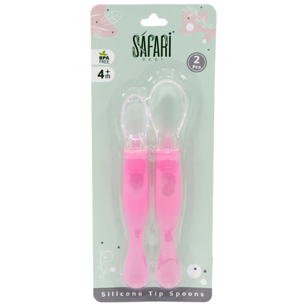 SAFARI BABY SILICONE DOUBLE FEEDING SPOON | 2 PCS