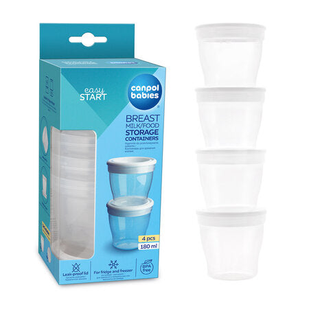 Canpol babies Breast Milk/Food Starage Containers 4 pcs 180ml