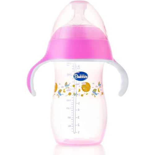 Bubbles natural feeding bottle 280 ml with hand