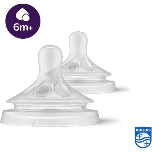 Pack Of 2 Avent Natural Response Nipple Flow 6 Thick Feed (6M+)