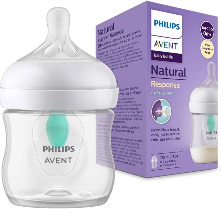 Philips Avent Natural Response Baby Bottle with Airfree vent 0-3m 125ml