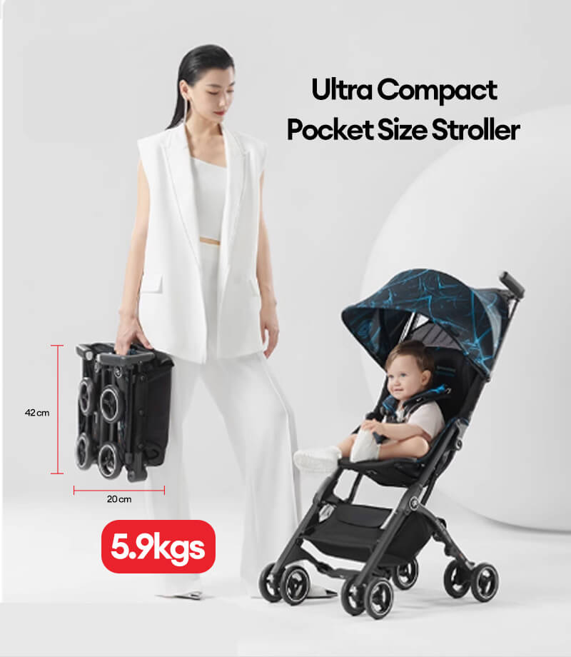 GP POCKET 3X-0837 FOLDABLE SUPER POCKET STROLLER FROM 6 MONTHS مناسبة للطيارة