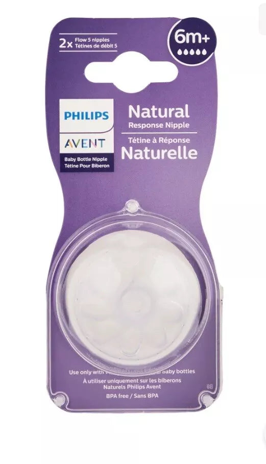 Philips Avent Natural Response Nipple Flow 5 6M+ 2 Ct.