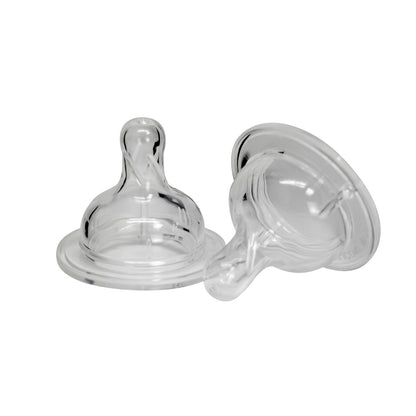 Safari baby silicone WIDE NECK teat 6MO- transparent (2pieces)