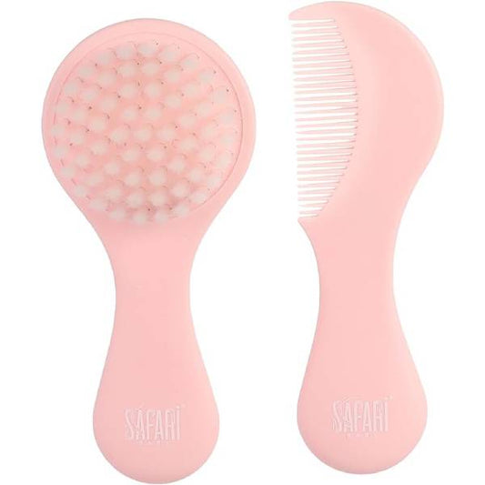 Safari Baby Soft hair brush and comb set pink