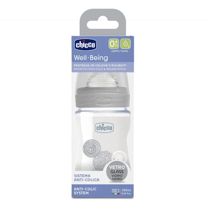 CHICCO WELL-BEING 150 ml GLASS BOTTLE زجاج