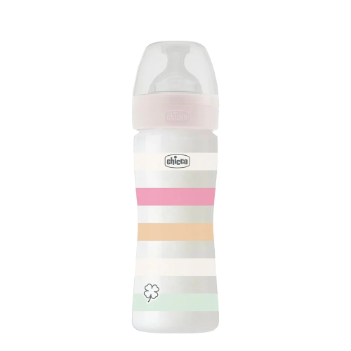 Chicco Well-Being Baby Bottle White Medium Flow 250mL GIRL