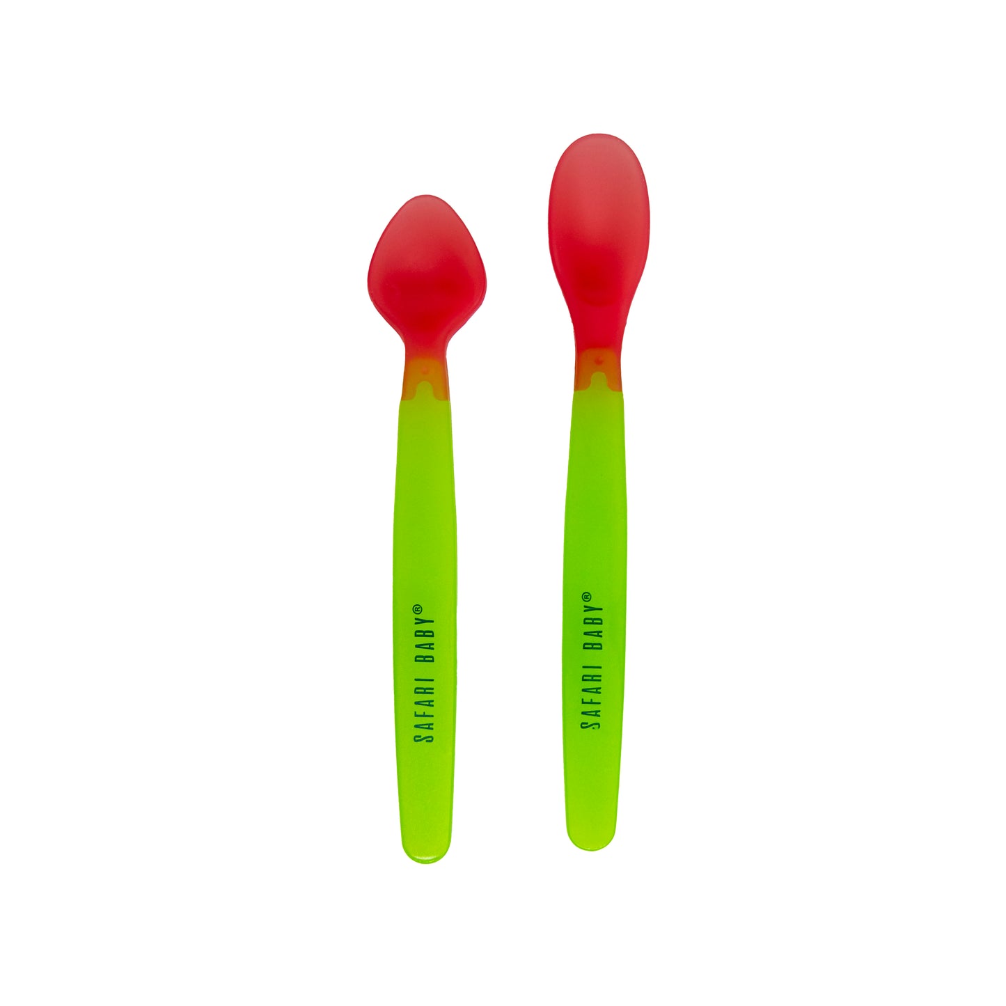 Safari baby color changing spoon set yellow 2 piece