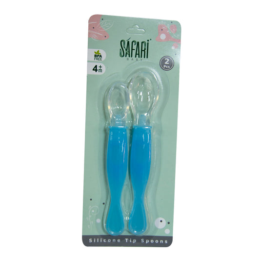 SAFARI BABY SILICONE DOUBLE FEEDING SPOON | 2 PCS