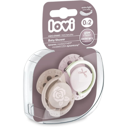 LOVI Silicone Dynamic Soother 0-2m 2 pcs Baby Shower Girl