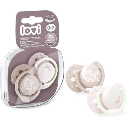 LOVI Silicone Dynamic Soother 0-2m 2 pcs Baby Shower Girl
