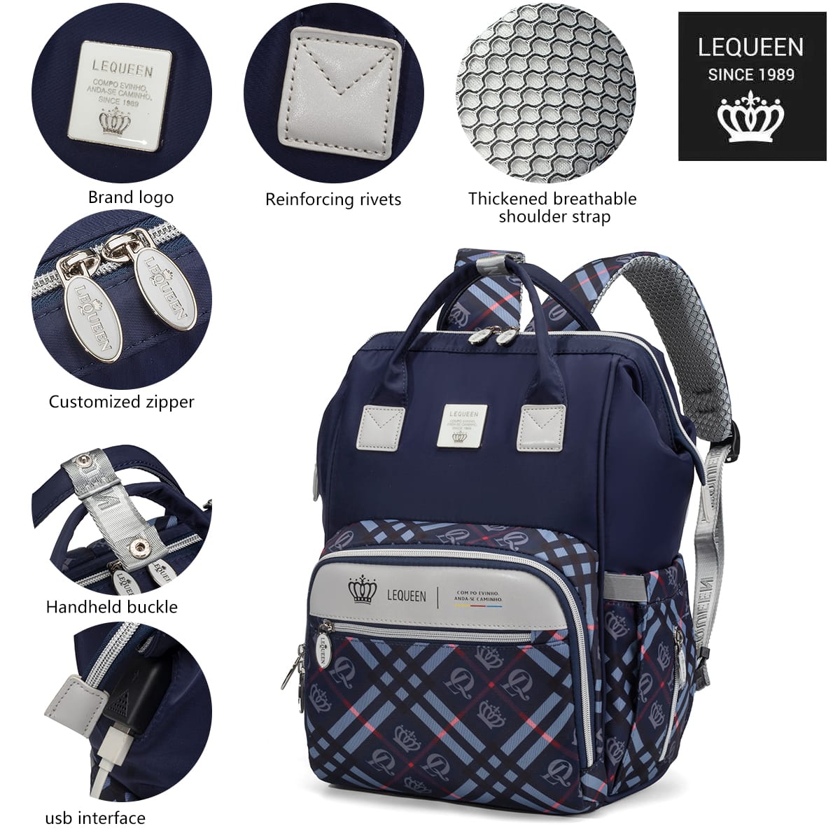 Lequeen Diamond 8TH Special Edition Soft Waterproof Original Mommy Bag